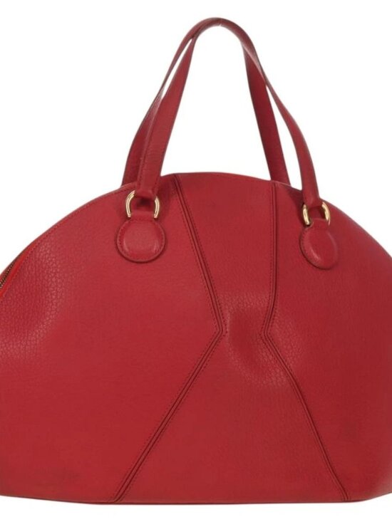 Hermes Handbags - HERMES Ildvo Hand Bag Leather Red Gold Auth bs34829V